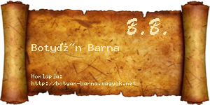 Botyán Barna névjegykártya